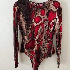 NWT Fashion Nova Snakeskin Bodysuit